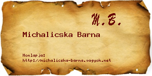 Michalicska Barna névjegykártya